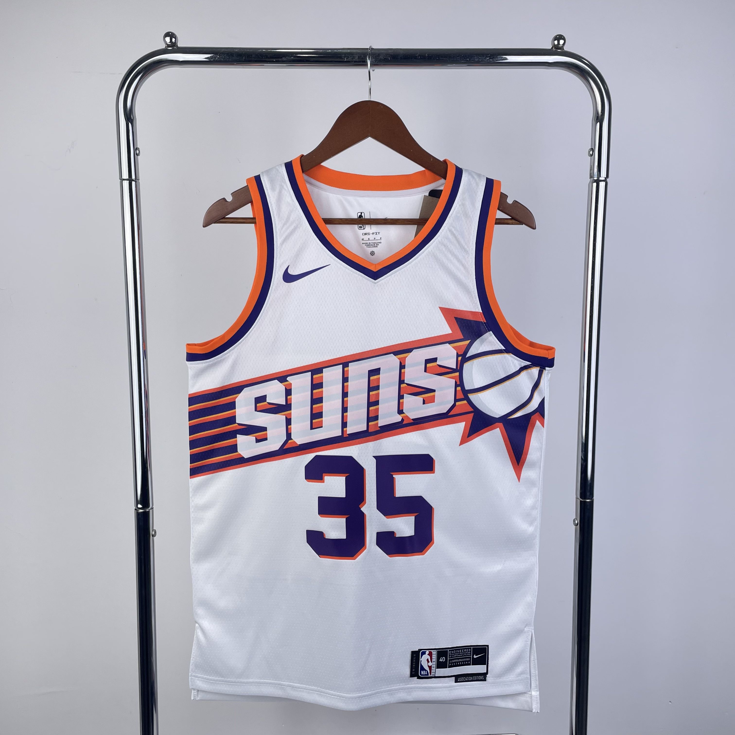 Men Phoenix Suns #35 Durant White Season Nike 2024 NBA Jersey